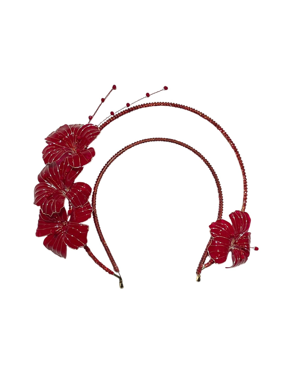 RED DOUBLE FLOWER CROWN